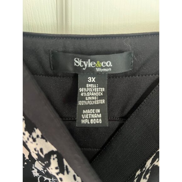 Style & Co Woman Black & White Snake Print Sleeveless Maxi Dress Size 3X - Picture 4 of 8